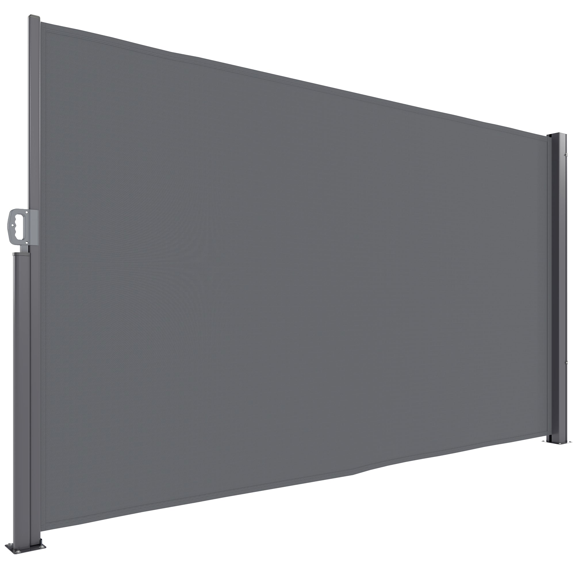 Retractable Side Awning Privacy Screen with Wall Mount - Coated Side Wall Awning Wind Protection 300x180cm Awning for Balcony Terrace Garden Dark Gray
