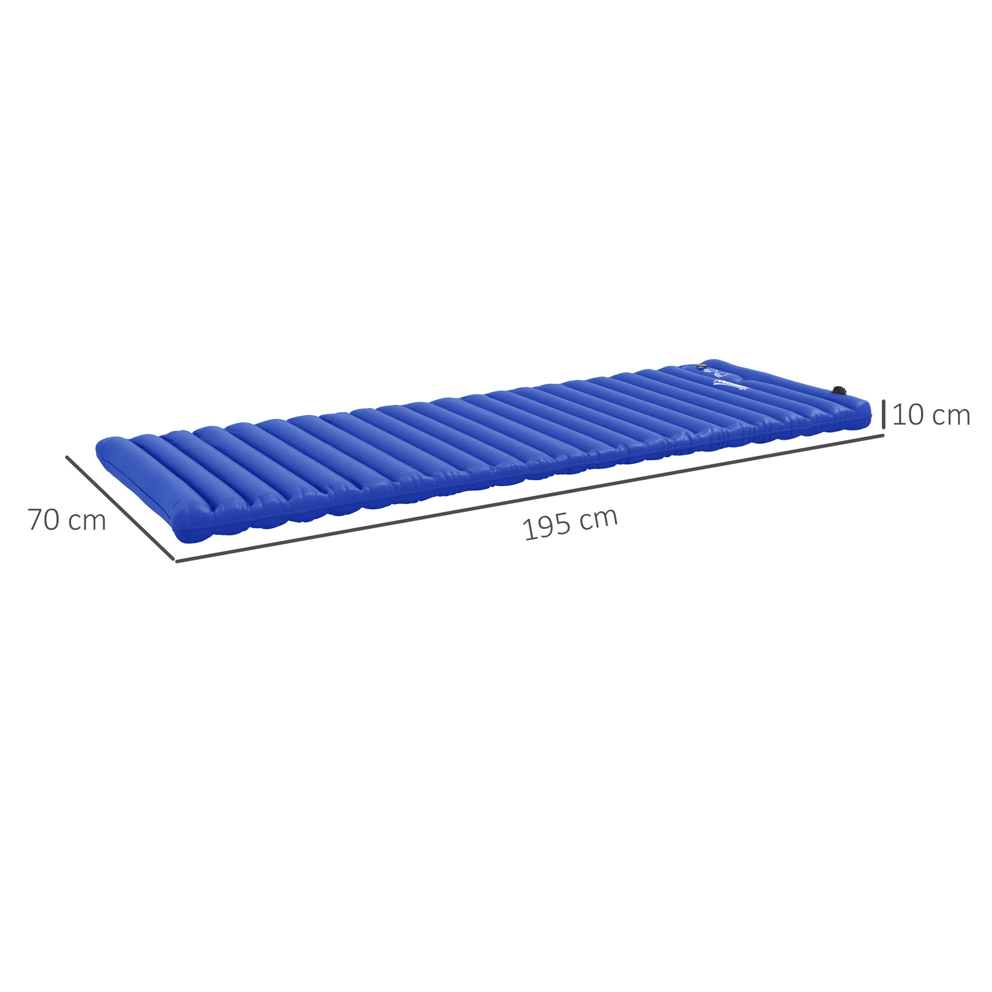 Camping Sleeping Pad, Air Mattress with Foot Pump, Water-Resistant Air Bed with Carrying Bag, Sleep Mat for Garden, Up to 120 kg Load Capacity, Blue
