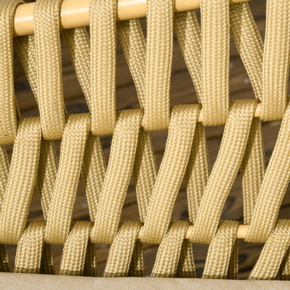 4 Piece Garden Furniture Set, Seating Group with 1 Coffee Table, 2 Armchairs, 1 Double Sofa, Patio Furniture Set with Cushions, Seating Set for Garden, Patio, Steel, Khaki