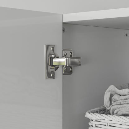 Bathroom Wall Cabinet Tall Bathroom Column with Adjustable Shelves and 2 Doors Modern Bathroom Furniture for Small Space 40x30x160 cm White Gloss