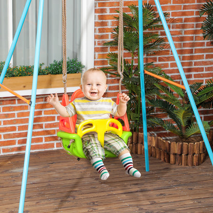 3-in-1 Baby Swing, Children's Swing with Adjustable Rope, 120-180 cm Adjustable Height, Toddler Swing Seat for Children from 9 Months, up to 70 kg, Indoor, Outdoor, Green