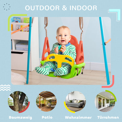 3-in-1 Baby Swing, Children's Swing with Adjustable Rope, 120-180 cm Adjustable Height, Toddler Swing Seat for Children from 9 Months, up to 70 kg, Indoor, Outdoor, Green