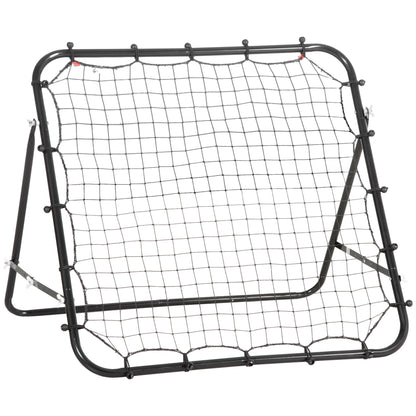 Soccer Rebounder, Kickback Rebound Net, Metal Frame with PE Fabric, Kickback Rebound Wall for Baseball Basketball, Goal for Youth Training 96x80x96cm, Black