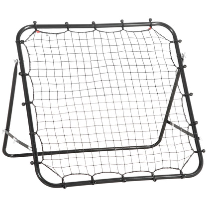 Soccer Rebounder, Kickback Rebound Net, Metal Frame with PE Fabric, Kickback Rebound Wall for Baseball Basketball, Goal for Youth Training 96x80x96cm, Black