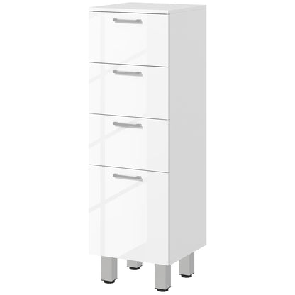 Bathroom Cabinet Niche Cabinet Slim with 3 Drawers, Adjustable Shelf Toilet Cabinet Bathroom Cabinet Side Cabinet for Bathroom, Small Spaces, 30 x 30 x 93 cm White
