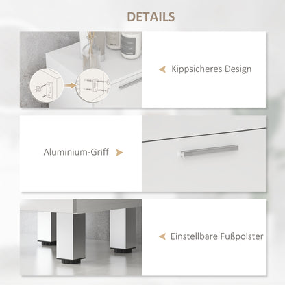 Bathroom Cabinet Niche Cabinet Slim with 3 Drawers, Adjustable Shelf Toilet Cabinet Bathroom Cabinet Side Cabinet for Bathroom, Small Spaces, 30 x 30 x 93 cm White