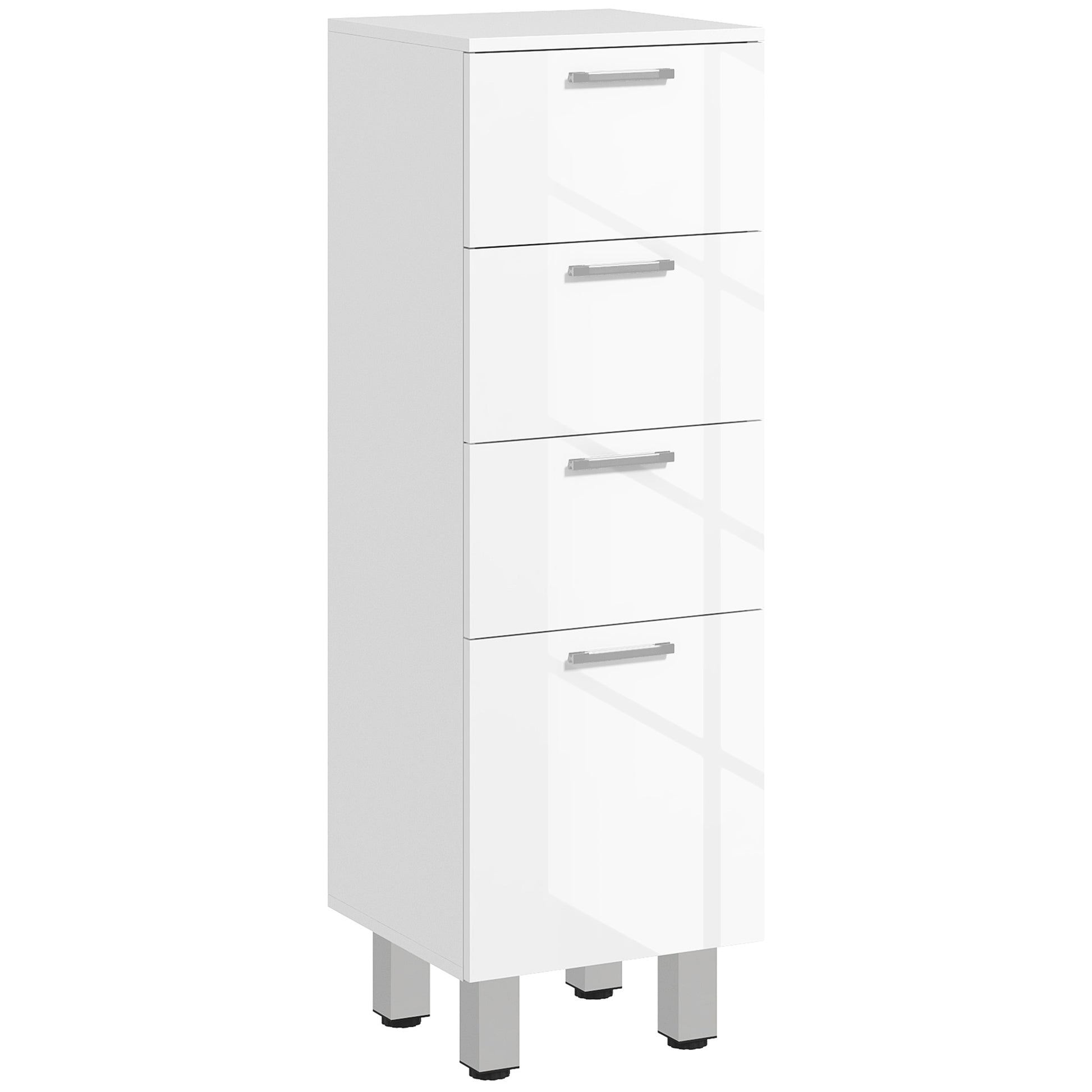 Bathroom Cabinet Niche Cabinet Slim with 3 Drawers, Adjustable Shelf Toilet Cabinet Bathroom Cabinet Side Cabinet for Bathroom, Small Spaces, 30 x 30 x 93 cm White