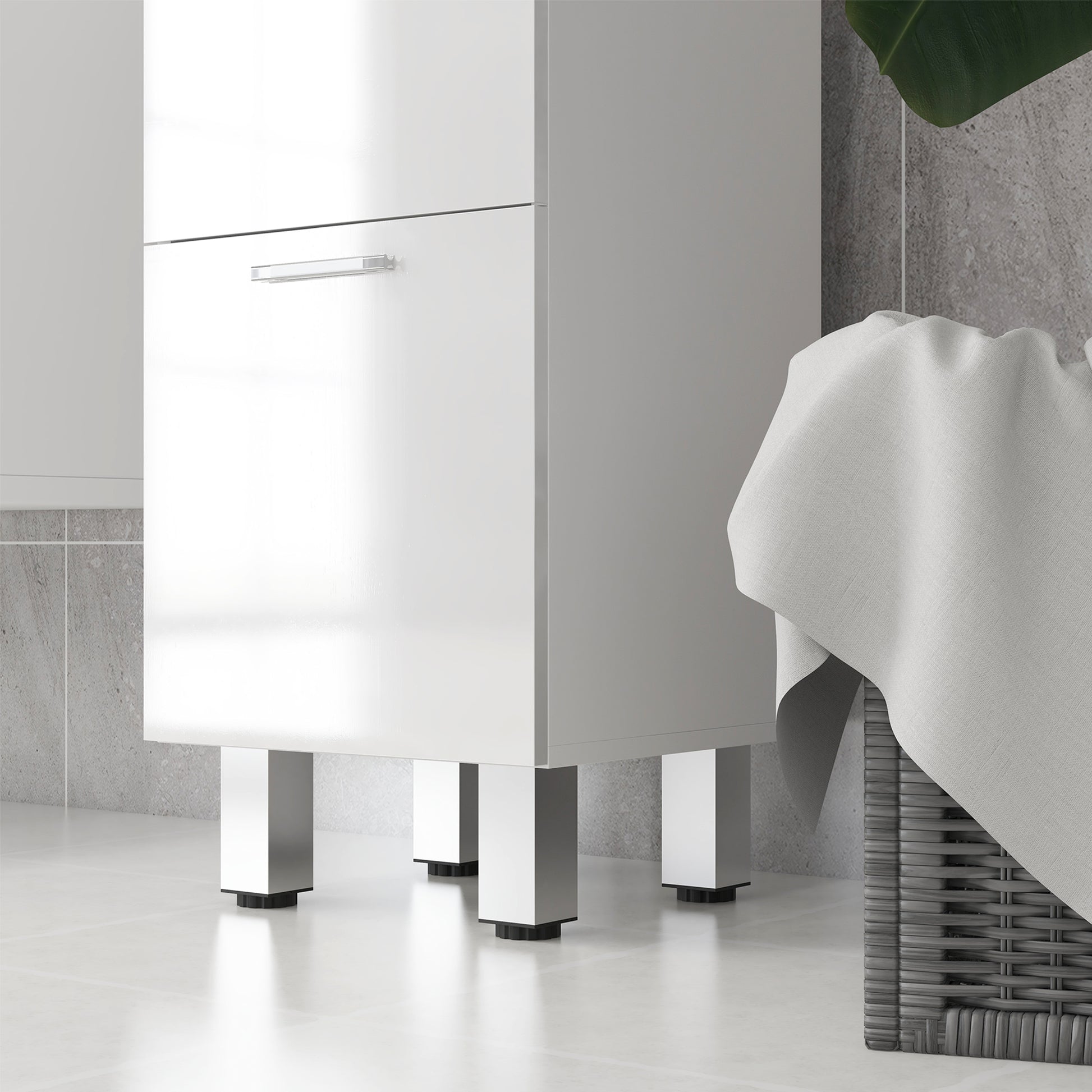 Bathroom Cabinet Niche Cabinet Slim with 3 Drawers, Adjustable Shelf Toilet Cabinet Bathroom Cabinet Side Cabinet for Bathroom, Small Spaces, 30 x 30 x 93 cm White