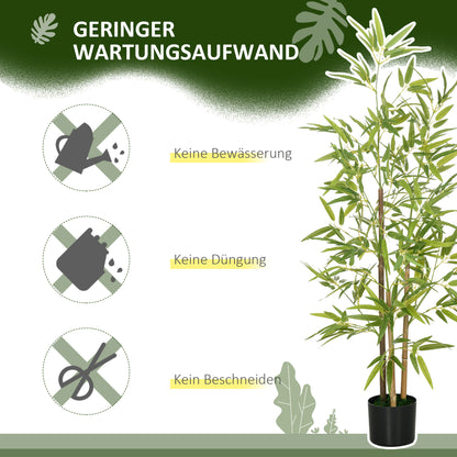 Set of 2 Artificial Bamboo Plants Large 120 cm Artificial Plant, Artificial Plants in Pot, Artificial Bamboo Plant Realistic with Faux Moss for Living Room Bedroom Office Garden Gift