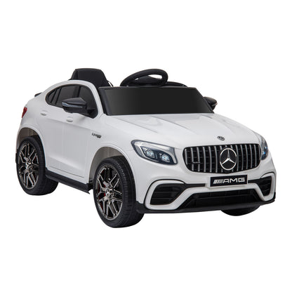 Children's Vehicle 12V Mercedes-Benz AMG GLC63S COUPE Licensed Electric Car with Remote Control Safety Belt 2 x 35W Motors MP337-60 Months White 115 x 70 x 55 cm
