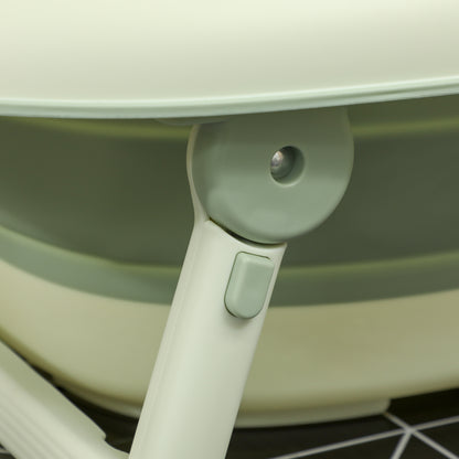 Foldable Baby Bathtub with Bath Cushion, Foldable Baby Tub with Stand, Non-slip Baby Tub, Bath Basin, Shower Tray for Toddlers 0-3 Years, Green