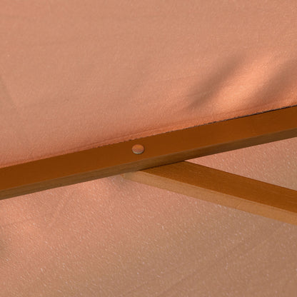 Sun Umbrella Ø 300 cm, Sun Umbrella with UV Protection Balcony Umbrella made of Wood Beach Umbrella Stable Market Umbrella Sun Protection for Beach Terrace Garden, Khaki