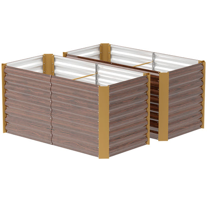 2-Piece Elevated Planter Box Flower Bed Weather-Resistant, Planting Bed Greenhouse Garden Bed Planter Pot Flower Box Made of Galvanized Steel, Flower Box for Patio & Garden, 120 x 60 x 60 cm