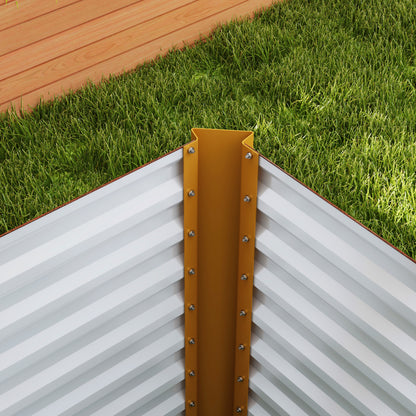 2-Piece Elevated Planter Box Flower Bed Weather-Resistant, Planting Bed Greenhouse Garden Bed Planter Pot Flower Box Made of Galvanized Steel, Flower Box for Patio & Garden, 120 x 60 x 60 cm
