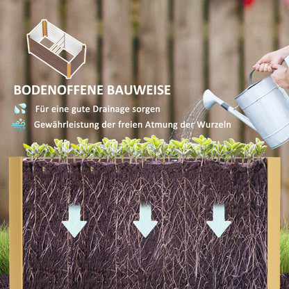 2-Piece Elevated Planter Box Flower Bed Weather-Resistant, Planting Bed Greenhouse Garden Bed Planter Pot Flower Box Made of Galvanized Steel, Flower Box for Patio & Garden, 120 x 60 x 60 cm