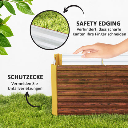 2-Piece Elevated Planter Box Flower Bed Weather-Resistant, Planting Bed Greenhouse Garden Bed Planter Pot Flower Box Made of Galvanized Steel, Flower Box for Patio & Garden, 120 x 60 x 60 cm