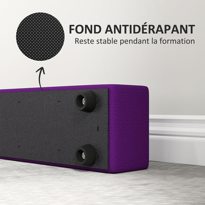 SPORTNOW Folding Gymnastics Beam 210 cm in Velvet, Balance Beam with Non-Slip Base, Gymnastics Training Equipment for Kids and Adults, Violet