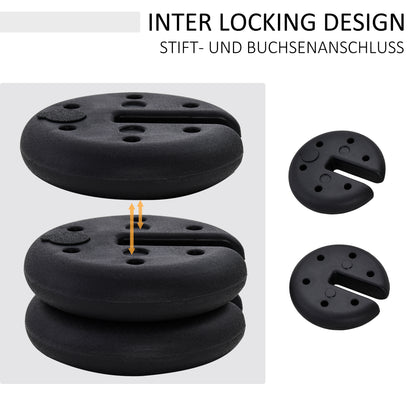 Pavilion Base 4 pcs Weight Party Tent Pavilion Weight Fillable up to 5 kg Weights for Pavilion Anchor for Pavilions Ø25 x 6 cm Black