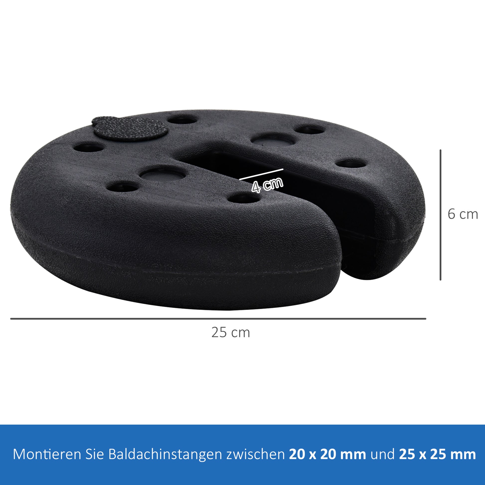 Pavilion Base 4 pcs Weight Party Tent Pavilion Weight Fillable up to 5 kg Weights for Pavilion Anchor for Pavilions Ø25 x 6 cm Black