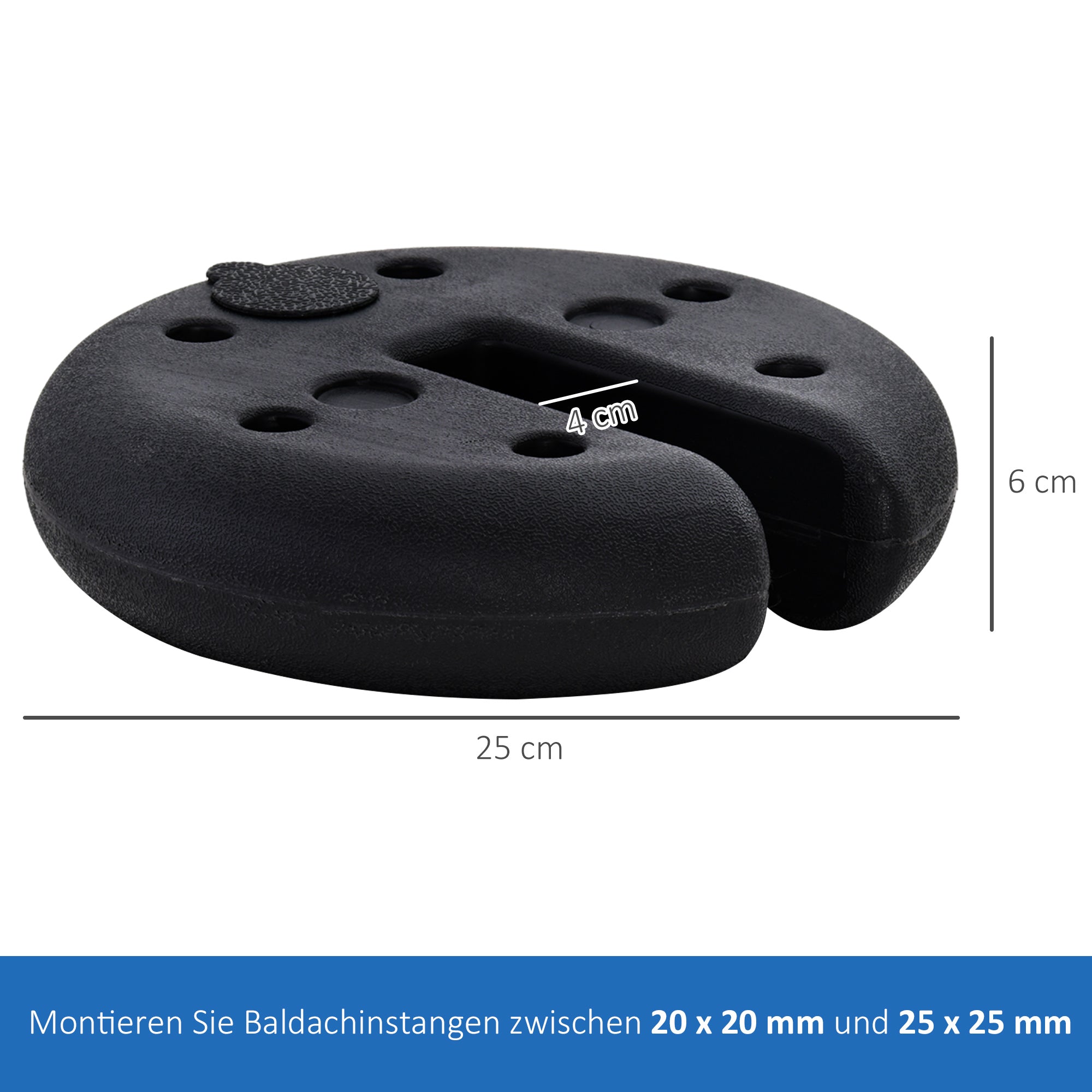 Pavilion Base 4 pcs Weight Party Tent Pavilion Weight Fillable up to 5 kg Weights for Pavilion Anchor for Pavilions Ø25 x 6 cm Black