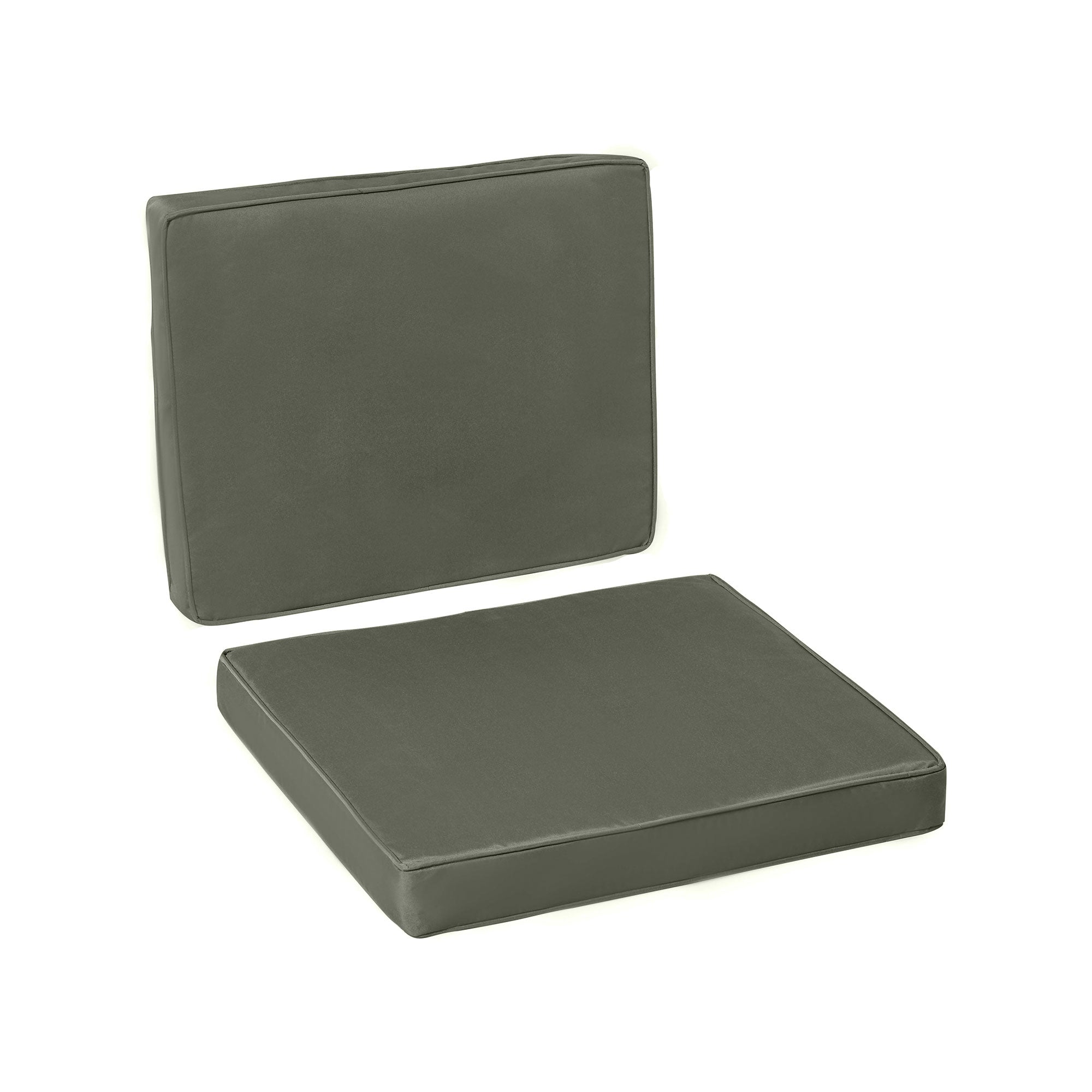 2-Piece Seat Cushion Set, 56 x 52 cm Chair Cushions with Zipper, Fabric Cover, 7cm Thick Pad, Washable Seat Pad for Home, Garden, Car, Office, Sofa, Chairs, Dark Grey