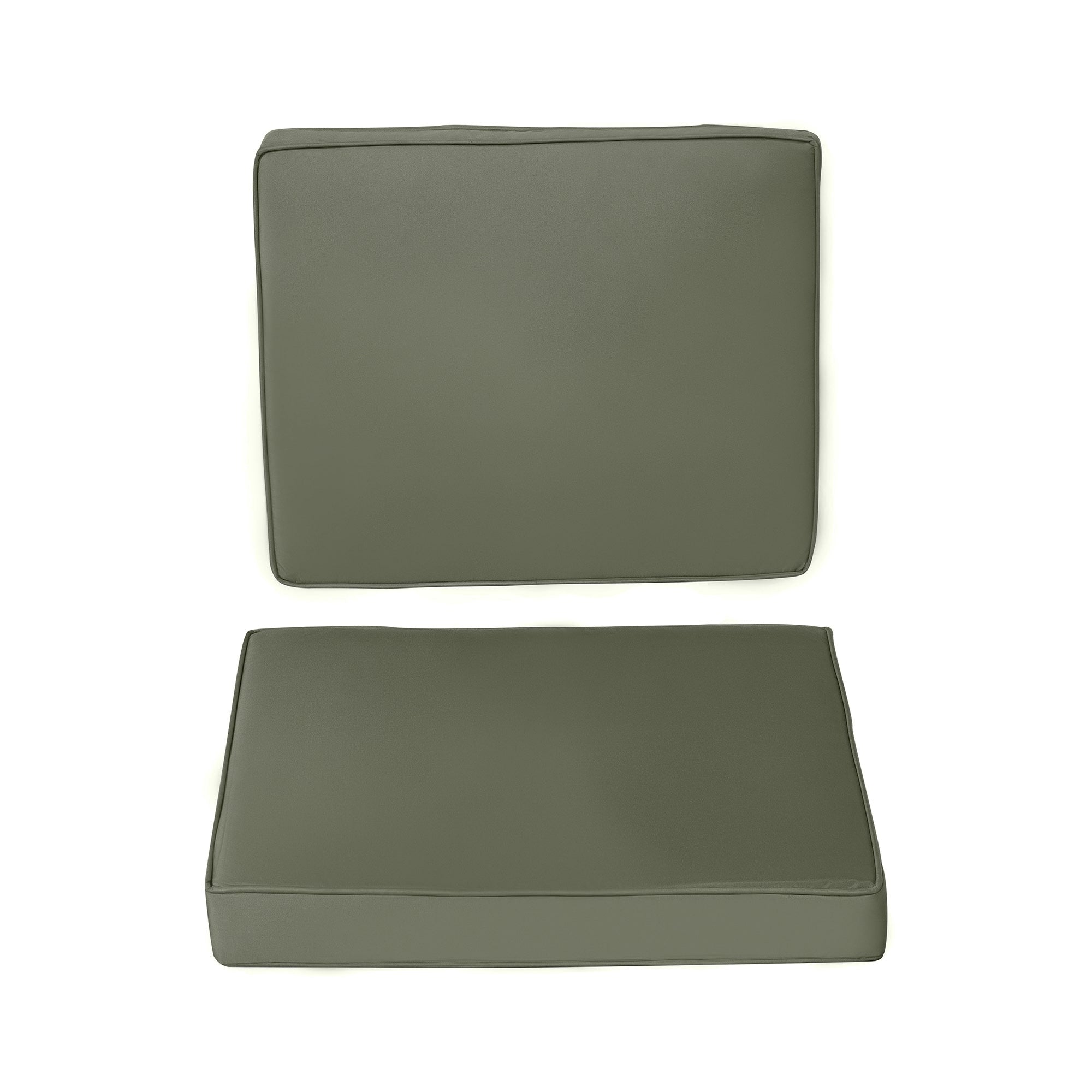 2-Piece Seat Cushion Set, 56 x 52 cm Chair Cushions with Zipper, Fabric Cover, 7cm Thick Pad, Washable Seat Pad for Home, Garden, Car, Office, Sofa, Chairs, Dark Grey