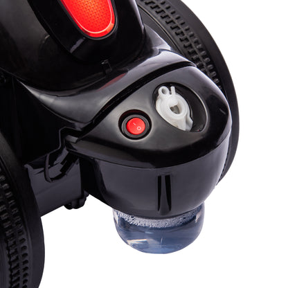 Child Rider with Bubbles and Music, Baby Rider Motorcycle 2 Years, Wide Wheels, Easy Transport, Scooter Balance Bike for Children 2-5 Years, Black