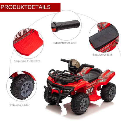 Kids Quad Electric 6V Children's Quad with Forward Function, Music, Electric Quad for Kids 1.5-3 Years Red