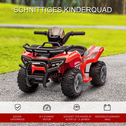 Kids Quad Electric 6V Children's Quad with Forward Function, Music, Electric Quad for Kids 1.5-3 Years Red