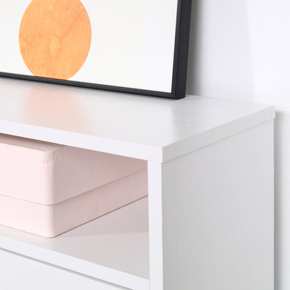 Shoe Cabinet 3 Flip Compartments (18 Pairs of Shoes) and 1 Storage Shelf Chipboard Wood White 60x24x132cm