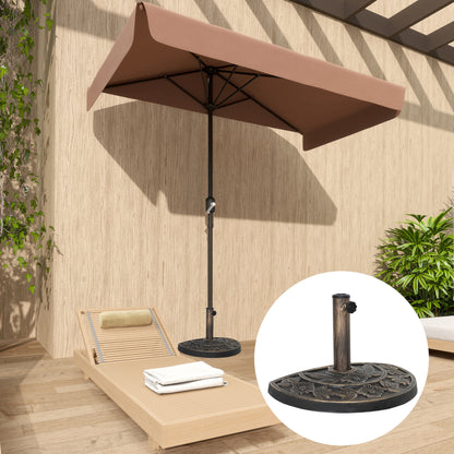 Semi-Circular Umbrella Base Umbrella Stand with Cement Filling Weight 9.5 kg for Garden Patio Bronze