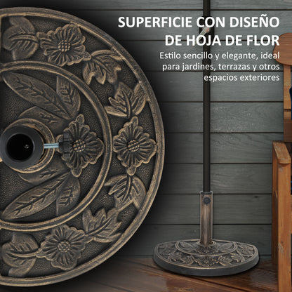 Semi-Circular Umbrella Base Umbrella Stand with Cement Filling Weight 9.5 kg for Garden Patio Bronze