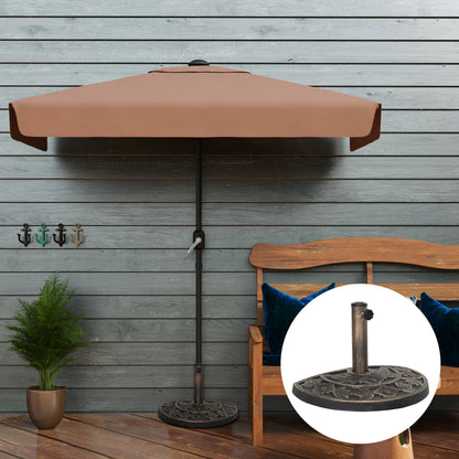 Semi-Circular Umbrella Base Umbrella Stand with Cement Filling Weight 9.5 kg for Garden Patio Bronze