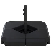Umbrella Stand 4-piece Fillable Umbrella Base 15kg / 18 kg with Water or Sand Umbrella Weight for Cantilever Umbrella Ground Cross Umbrella Holder Cantilever Umbrella Stand Plastic Black