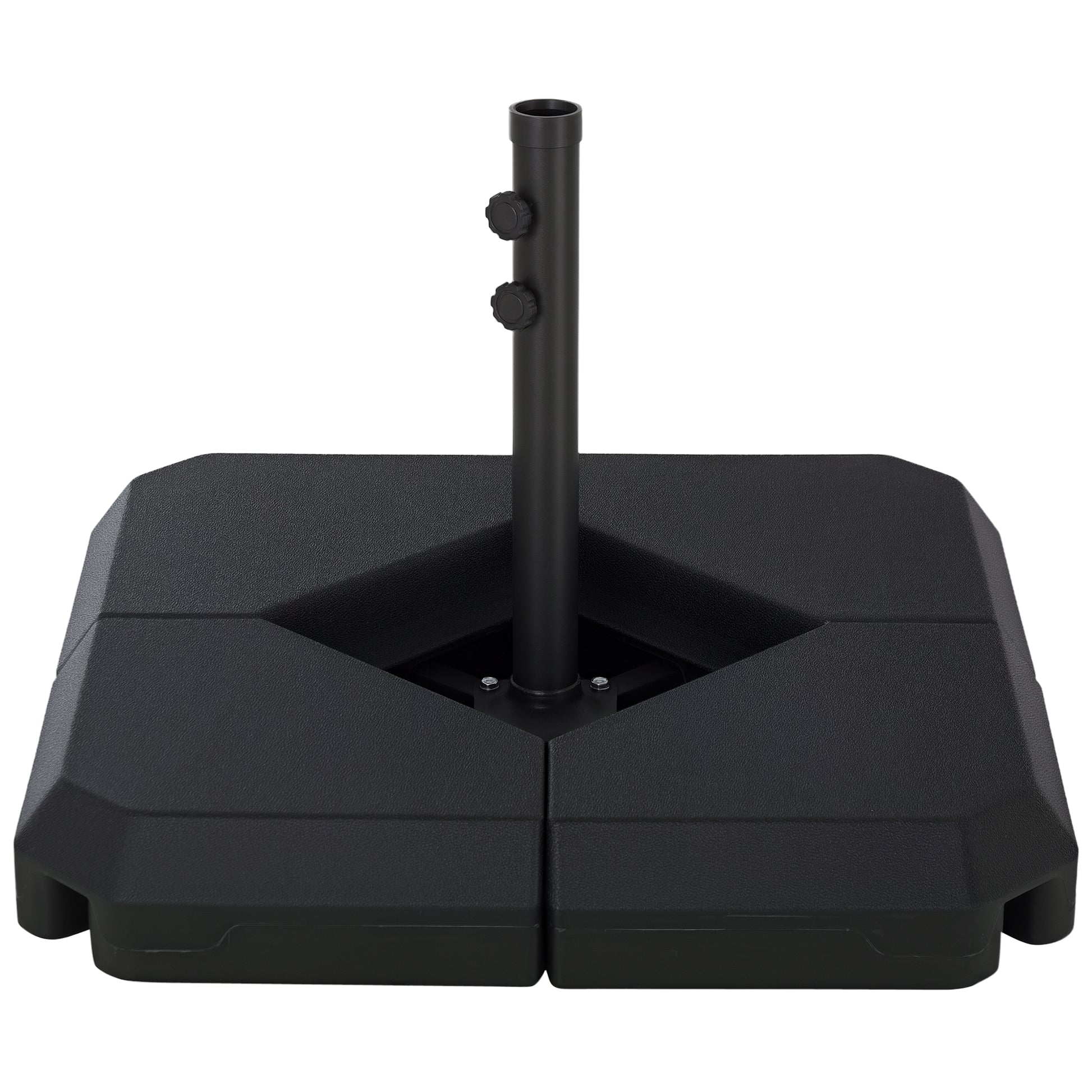 Umbrella Stand 4-piece Fillable Umbrella Base 15kg / 18 kg with Water or Sand Umbrella Weight for Cantilever Umbrella Ground Cross Umbrella Holder Cantilever Umbrella Stand Plastic Black