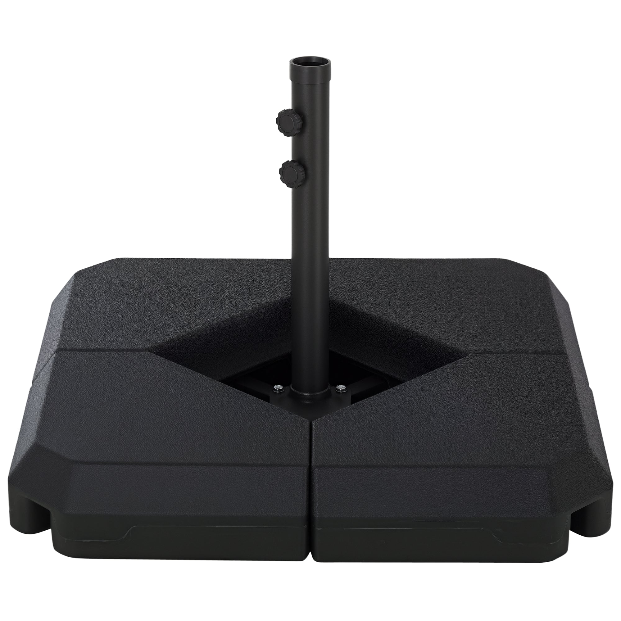 Umbrella Stand 4-piece Fillable Umbrella Base 15kg / 18 kg with Water or Sand Umbrella Weight for Cantilever Umbrella Ground Cross Umbrella Holder Cantilever Umbrella Stand Plastic Black