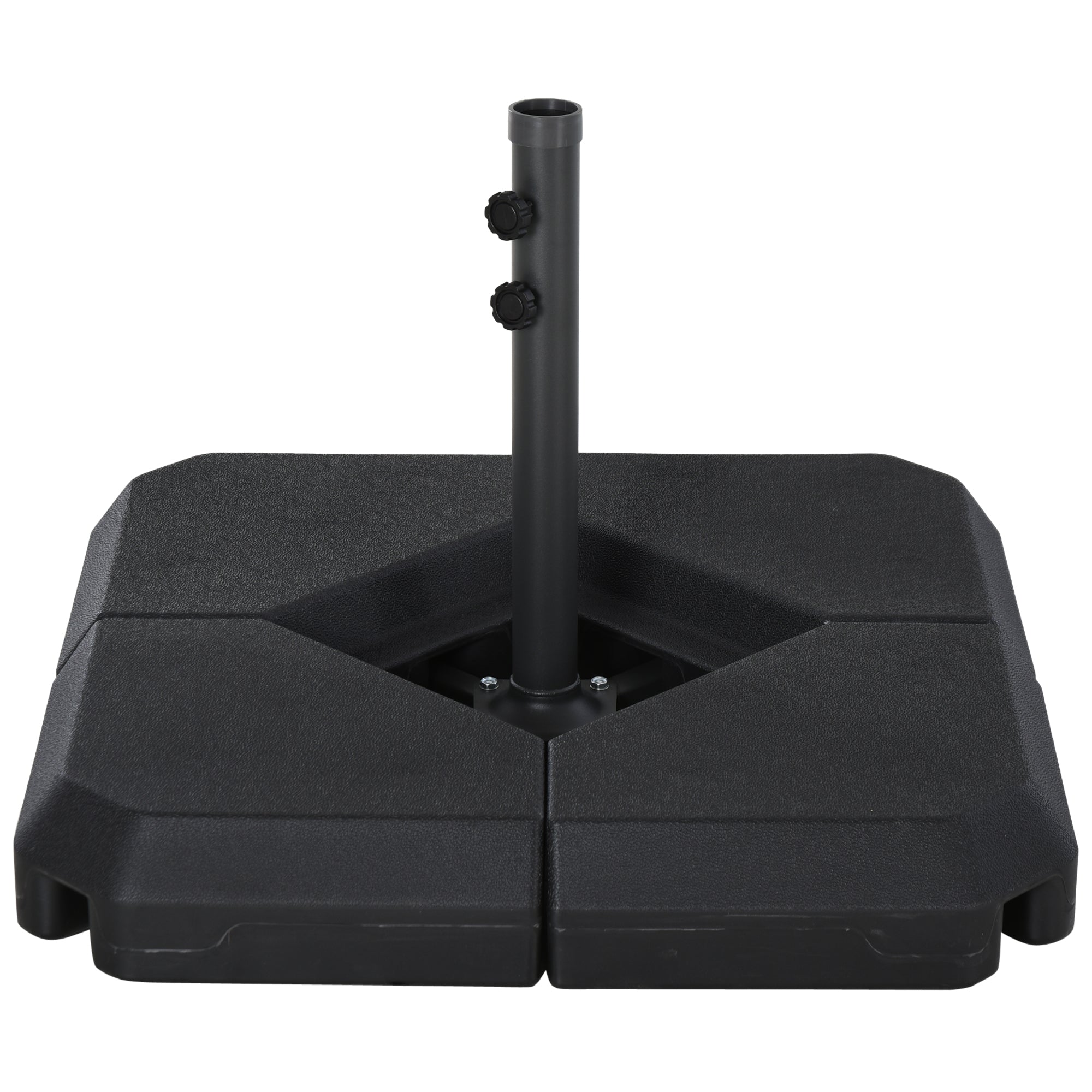 Umbrella Stand 4-piece Fillable Umbrella Base 15kg / 18 kg with Water or Sand Umbrella Weight for Cantilever Umbrella Ground Cross Umbrella Holder Cantilever Umbrella Stand Plastic Black