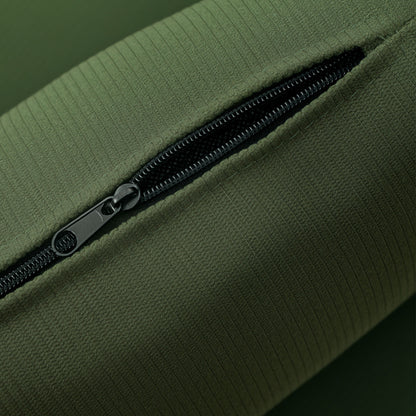 Modern Upholstered Armchair with Lumbar Pillow and Thick Seat, Velvet Armchair with Backrest and Rubberwood Legs for Living Room and Bedroom, Green