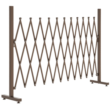 Scissor Gate Barrier Expandable 35-300cm Garden Aluminum Dark Brown H103.5cm