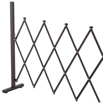 Scissor Gate Barrier Expandable 35-300cm Garden Aluminum Dark Brown H103.5cm