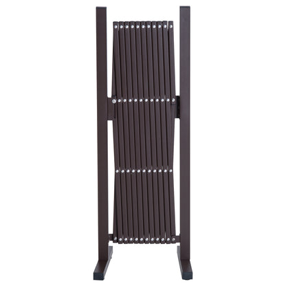 Scissor Gate Barrier Expandable 35-300cm Garden Aluminum Dark Brown H103.5cm