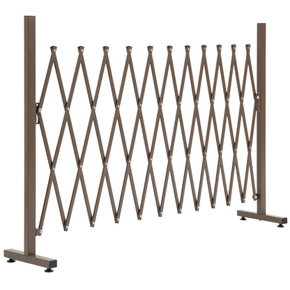 Scissor Gate Barrier Expandable 35-300cm Garden Aluminum Dark Brown H103.5cm