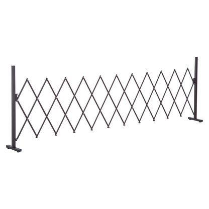 Scissor Gate Barrier Expandable 35-300cm Garden Aluminum Dark Brown H103.5cm
