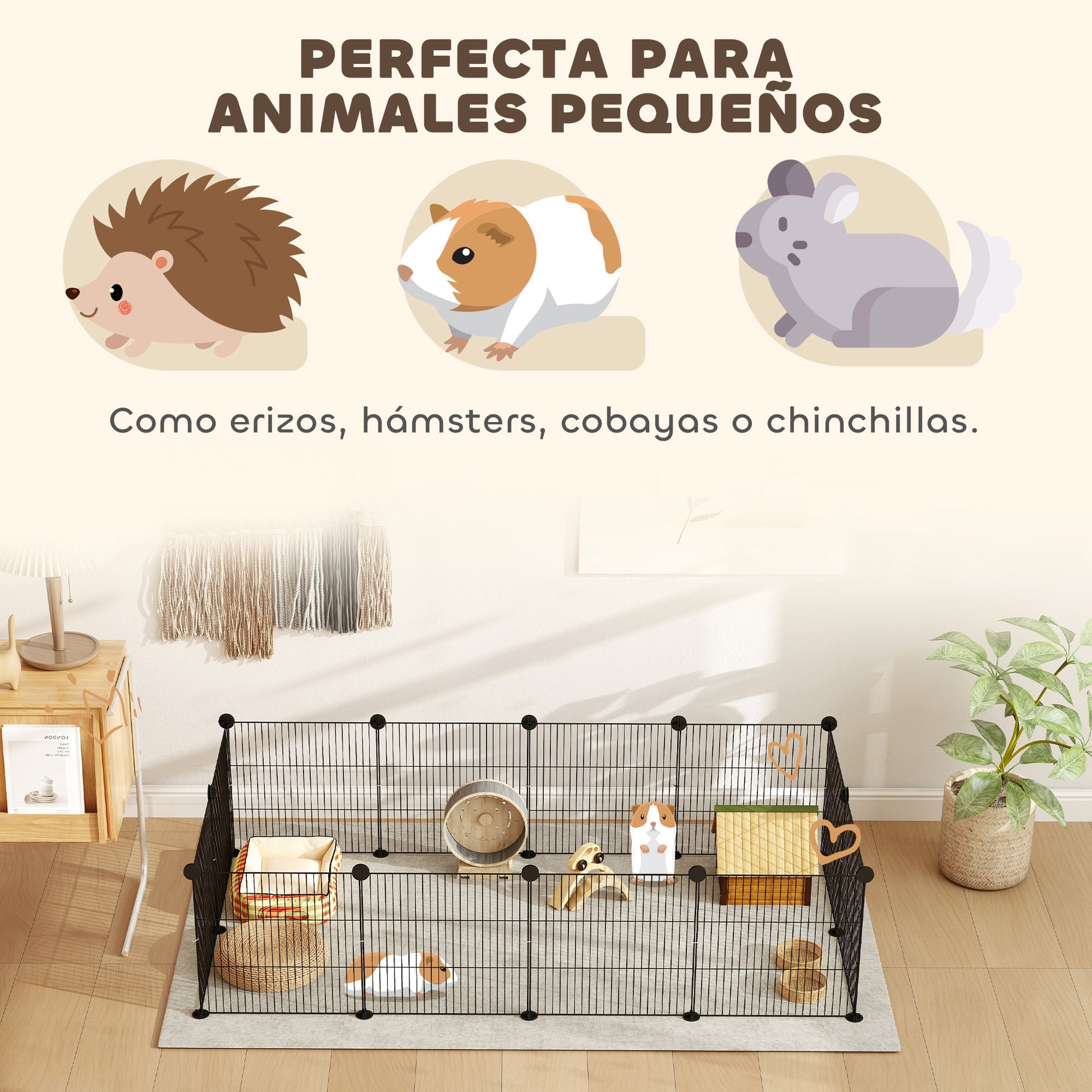 Metal Fence for Pets with 12 Panels Small Animal Metal Park Detachable DIY Design for Hedgehogs Rabbits 140x70x35 cm Black