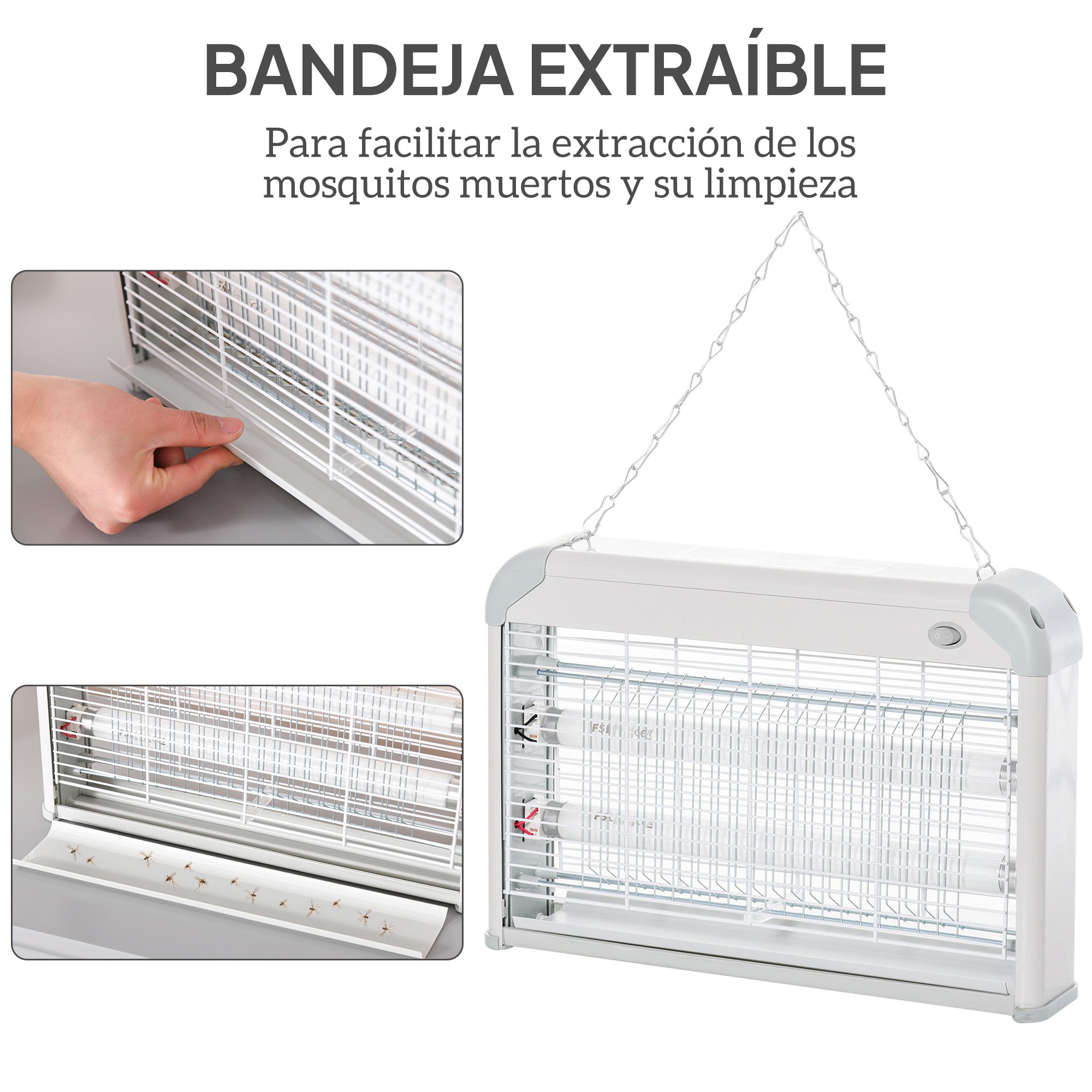 Anti-Mosquito Lamp Electric Fly Killer Insect Zapper 20W 60m² Area Safe and Effective with UV Light for Outdoor and Indoor Use
