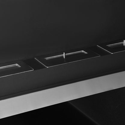 Wall-Mounted Bioethanol Fireplace with 3 Stainless Steel Burners 110 x 63 x 16cm