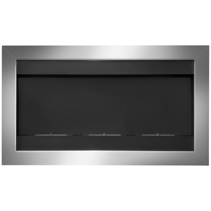 Wall-Mounted Bioethanol Fireplace with 3 Stainless Steel Burners 110 x 63 x 16cm