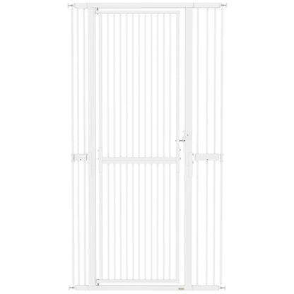 71 in Tall Pet Safety Gate — Adjustable 30–41 in Width, Extra-Narrow 1.4 in Spacing, Pressure or Screw Mount, Manual Lock, White