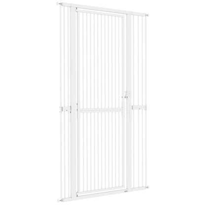 71 in Tall Pet Safety Gate — Adjustable 30–41 in Width, Extra-Narrow 1.4 in Spacing, Pressure or Screw Mount, Manual Lock, White