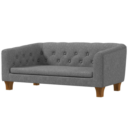 Dog and Cat Sofa, Elevated Couch for Small to Medium Dogs, with Soft Removable Cushion, Easy Installation, 96 x 60 x 42 cm, Gray